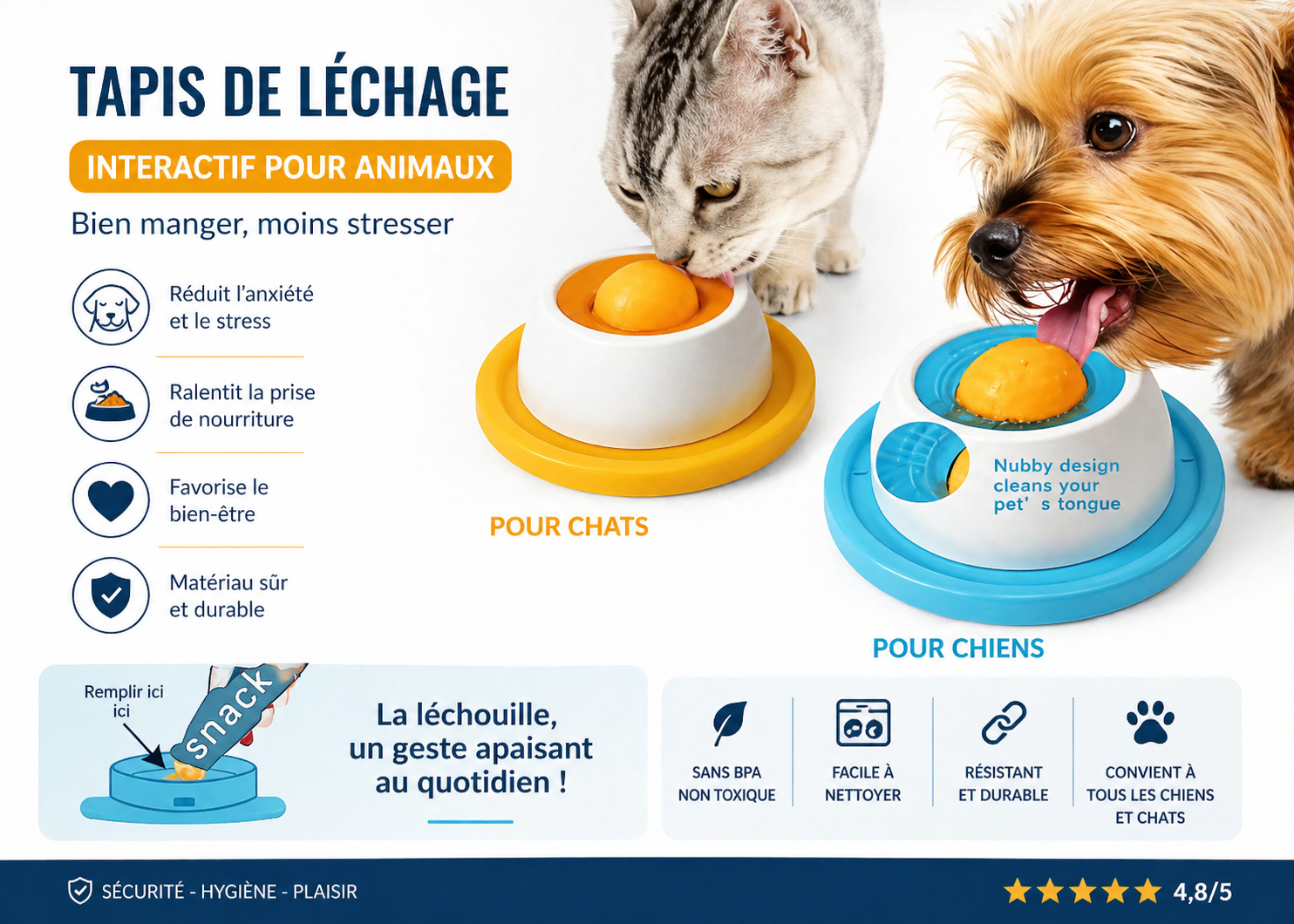 Tapis de léchage pour animaux