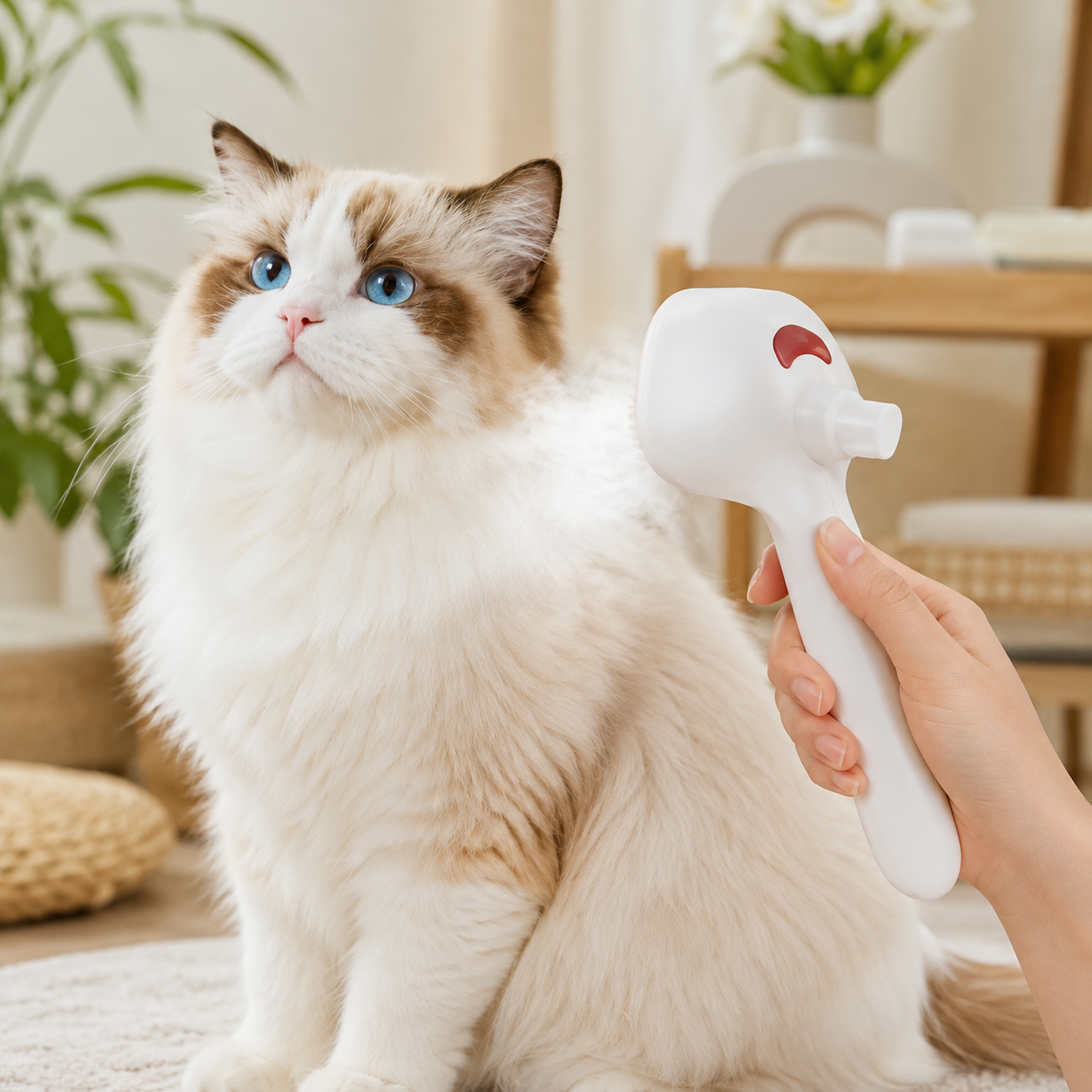 Brosse à Vapeur 2-en-1 Chat & Chien — Anti-Poils