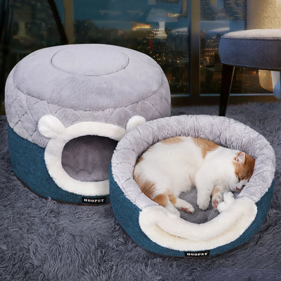 Niche Peluche Chat & Chien — Coussin Lavable Pop-Top