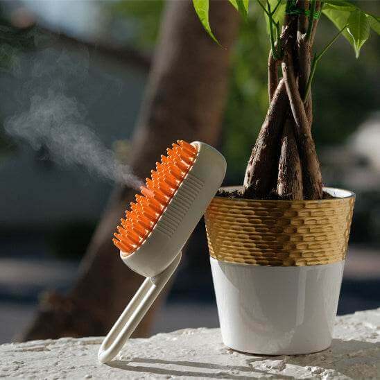 Brosse vapeur 3-en-1 rechargeable USB pour toilettage et soin du pelage de chat et chien