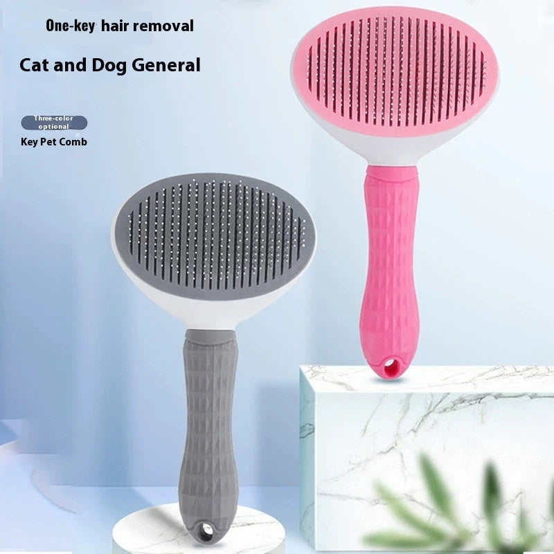 Brosse Anti-Poils Auto-Nettoyante Chat & Chien — Démêlant Massage Anti-Mue | Petloria