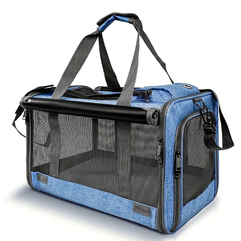 Sac Transport Chat & Chien Oxford Respirant — Approuvé Cabine Avion | Petloria