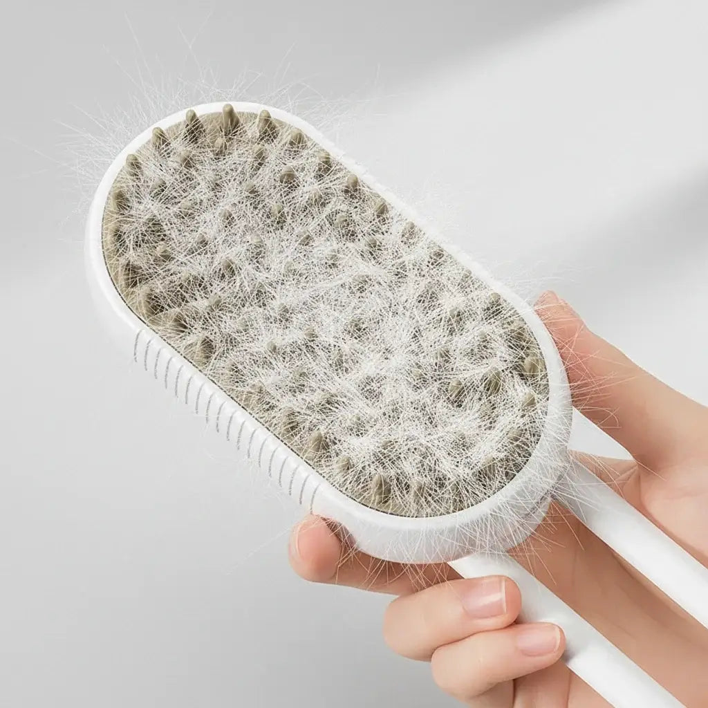 Brosse Vapeur 3-en-1 Chat & Chien — USB Rechargeable