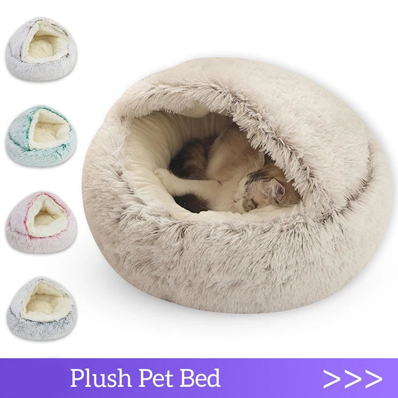 Coussin Peluche 2-en-1 Chat & Chien — Nid Douillet Apaisant | Petloria