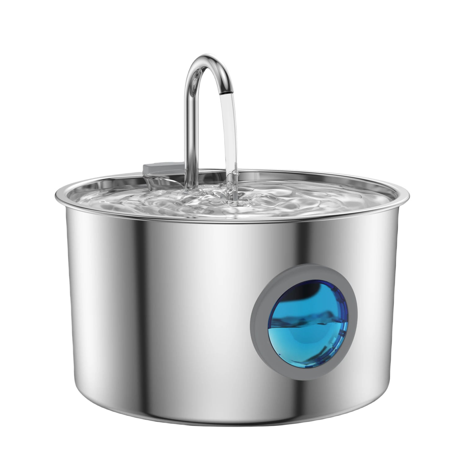 Fontaine à Eau Inox Chat & Chien 3,2L — Filtration Quadruple Ultra-Silencieuse | Petloria