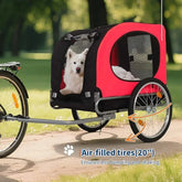 Remorque vélo chien convertible 3-en-1 avec pneus tout-terrain et sécurité pour animaux jusqu’à 40 kg