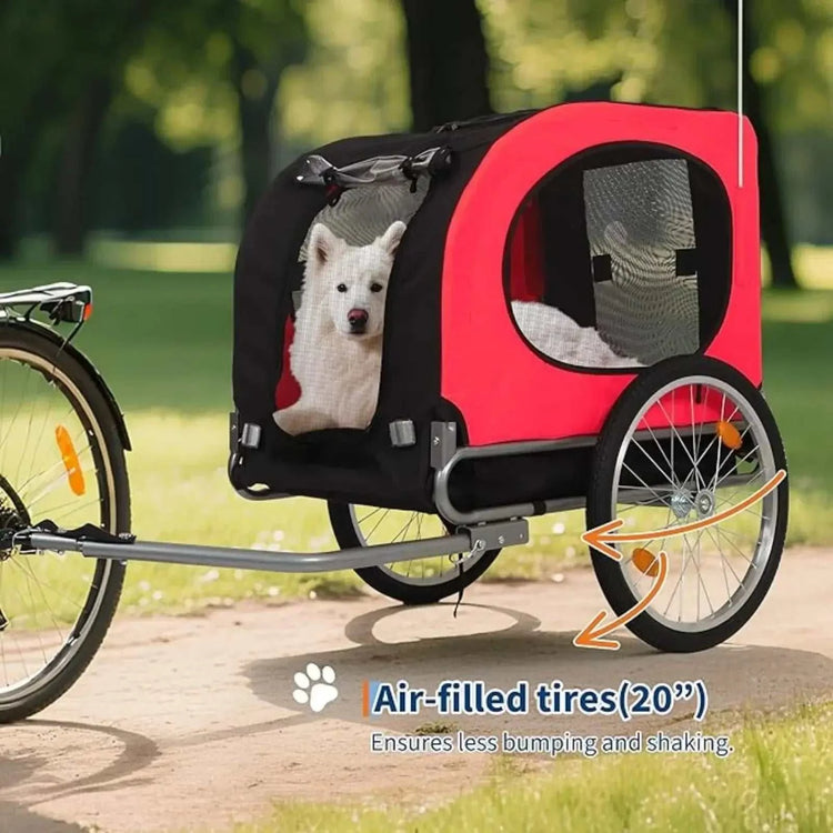 Remorque vélo chien convertible 3-en-1 avec pneus tout-terrain et sécurité pour animaux jusqu’à 40 kg