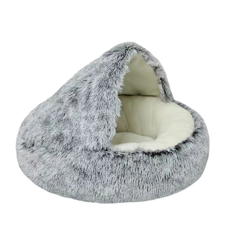 Coussin Peluche 2-en-1 Chat & Chien — Nid Douillet Apaisant | Petloria