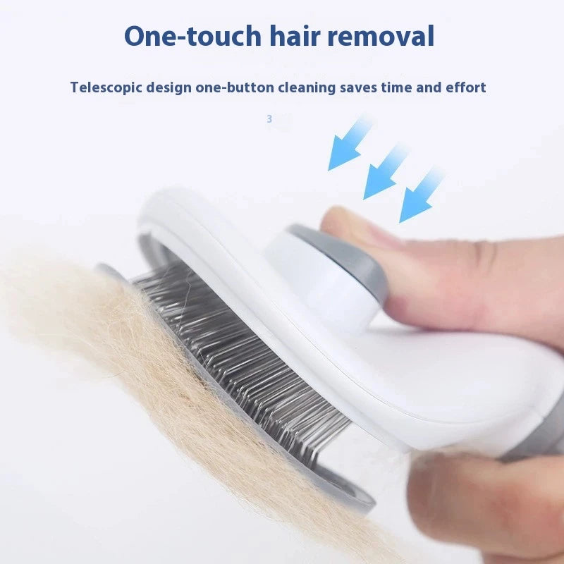 Brosse Anti-Poils Auto-Nettoyante Chat & Chien — Démêlant Massage Anti-Mue | Petloria