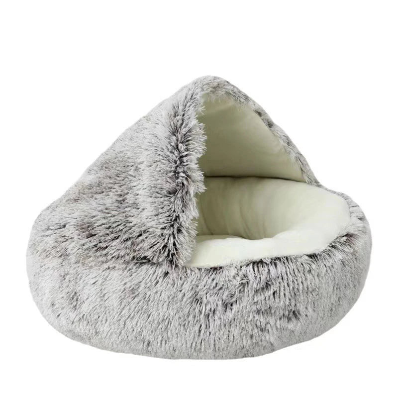 Coussin Peluche 2-en-1 Chat & Chien — Nid Douillet Apaisant | Petloria