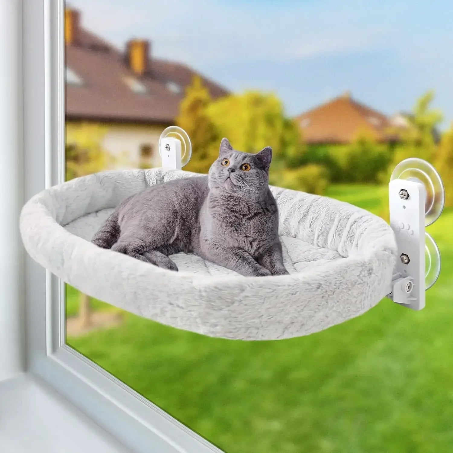 Perchoir Balcon Chat en Peluche — Nid Suspendu Extérieur | Petloria