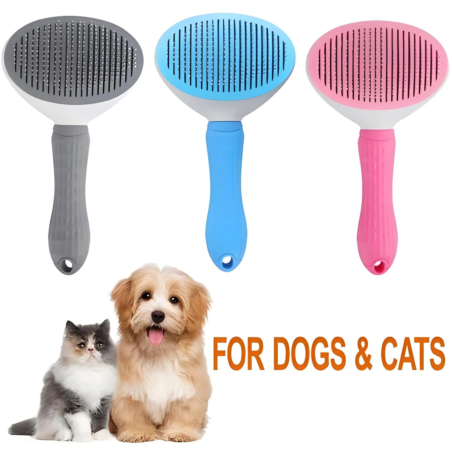 Brosse Anti-Poils Auto-Nettoyante Chat & Chien — Démêlant Massage Anti-Mue | Petloria
