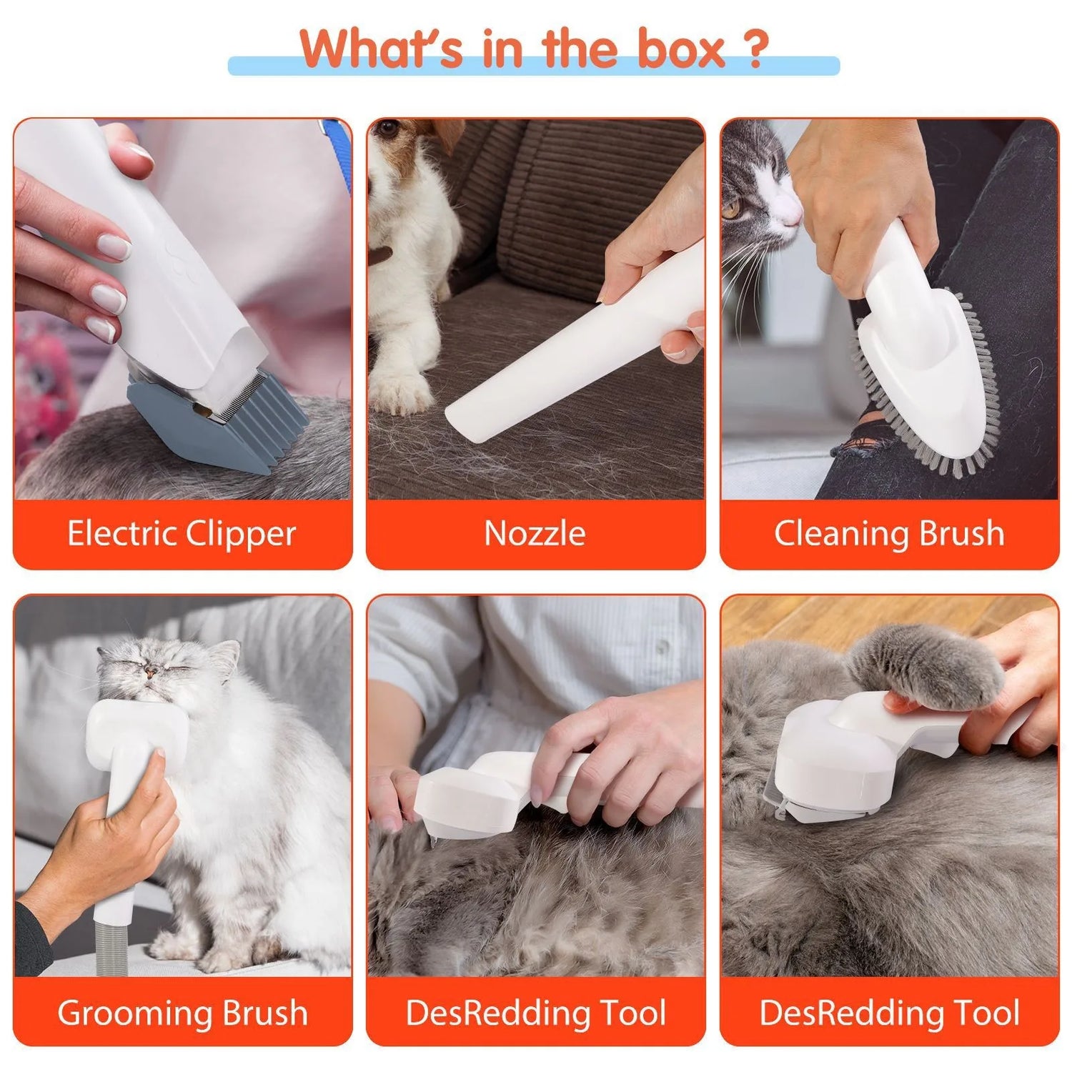 Pet Grooming Vacuum Suction Kit