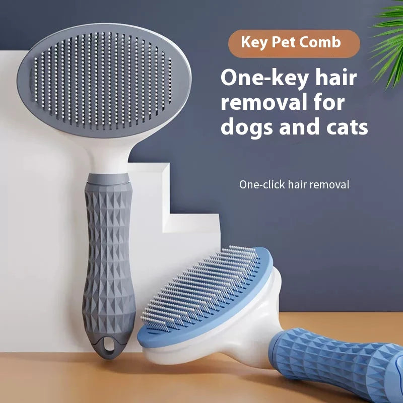 Brosse Anti-Poils Auto-Nettoyante Chat & Chien — Démêlant Massage Anti-Mue | Petloria