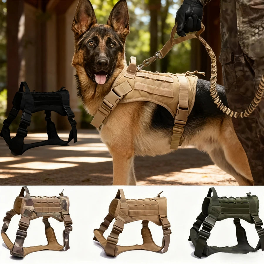 Harnais Tactique Militaire Chien Rembourré Quick Release — Tailles M L XL | Petloria
