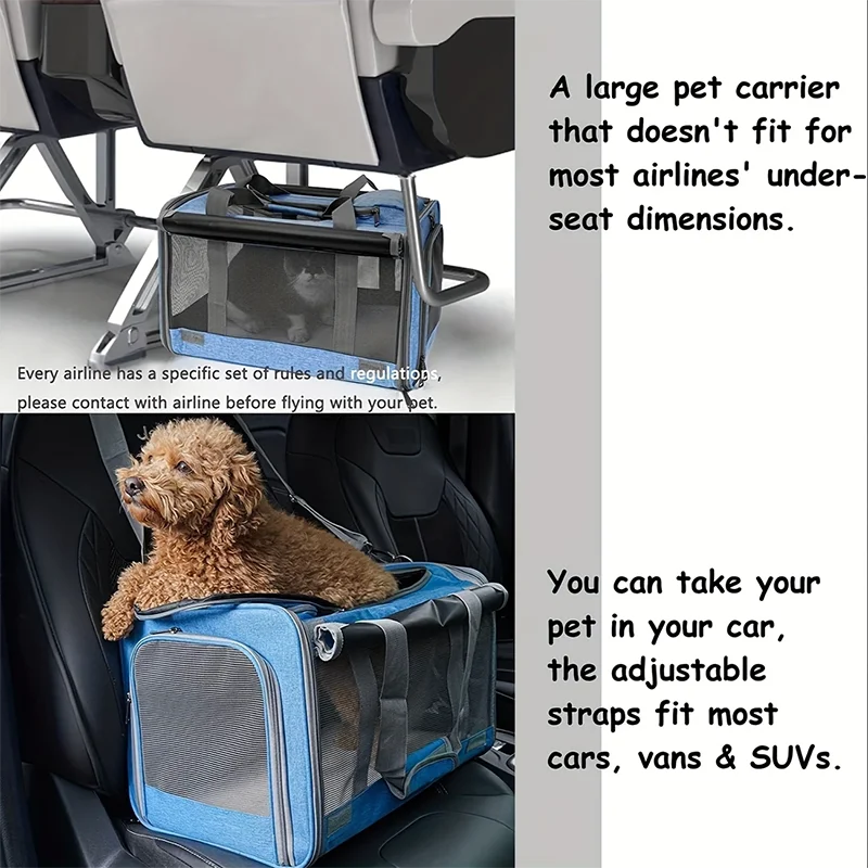 Sac Transport Chat & Chien Oxford Respirant — Approuvé Cabine Avion | Petloria