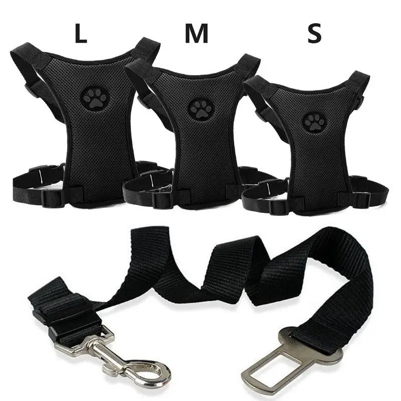 Harnais Mesh Chien Respirant — Sangle Sécurité Voiture Incluse | Petloria