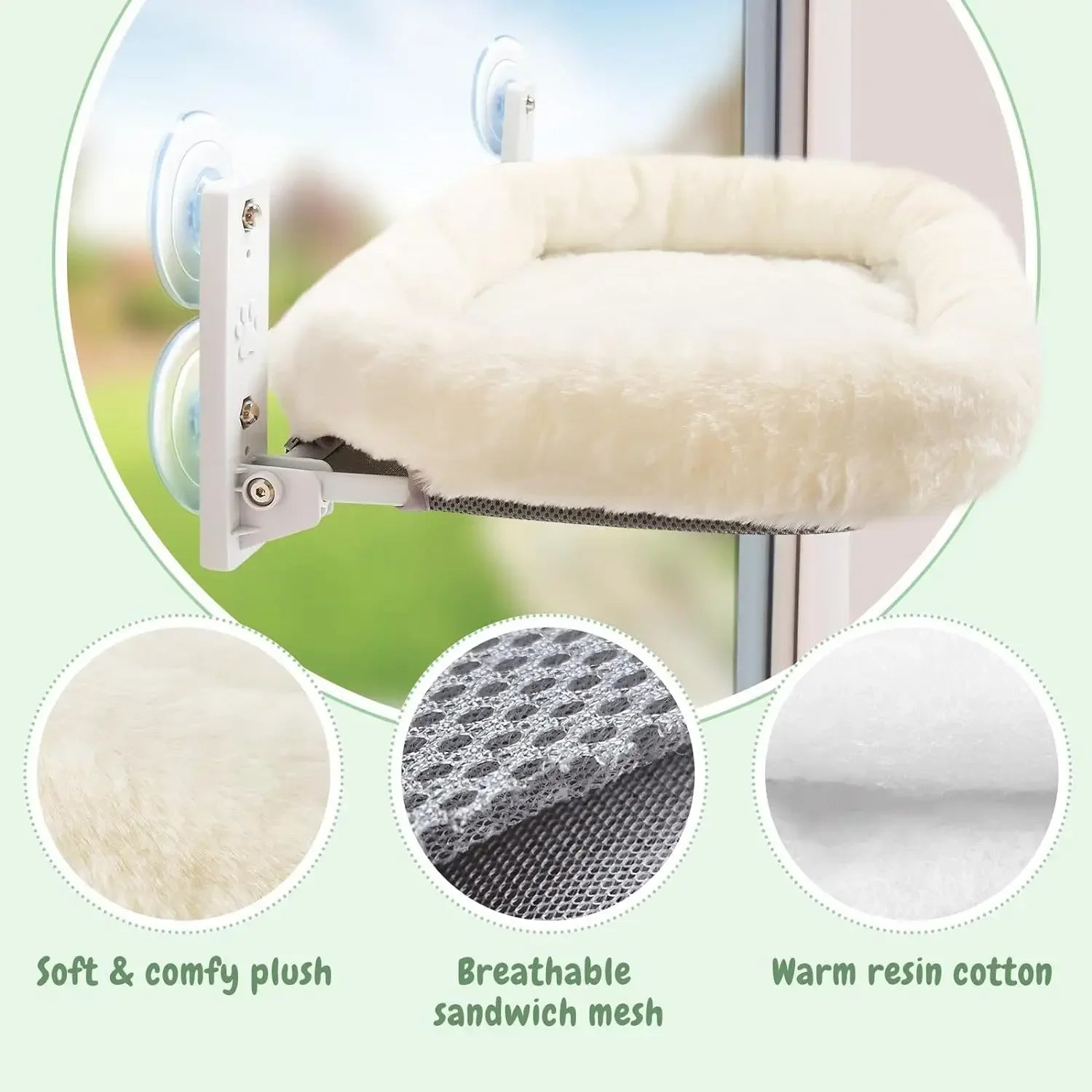 Perchoir Balcon Chat en Peluche — Nid Suspendu Extérieur | Petloria