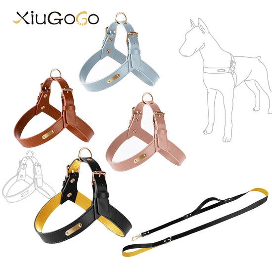 Laisse Réglable en Cuir Lavable pour Chien & Chat
