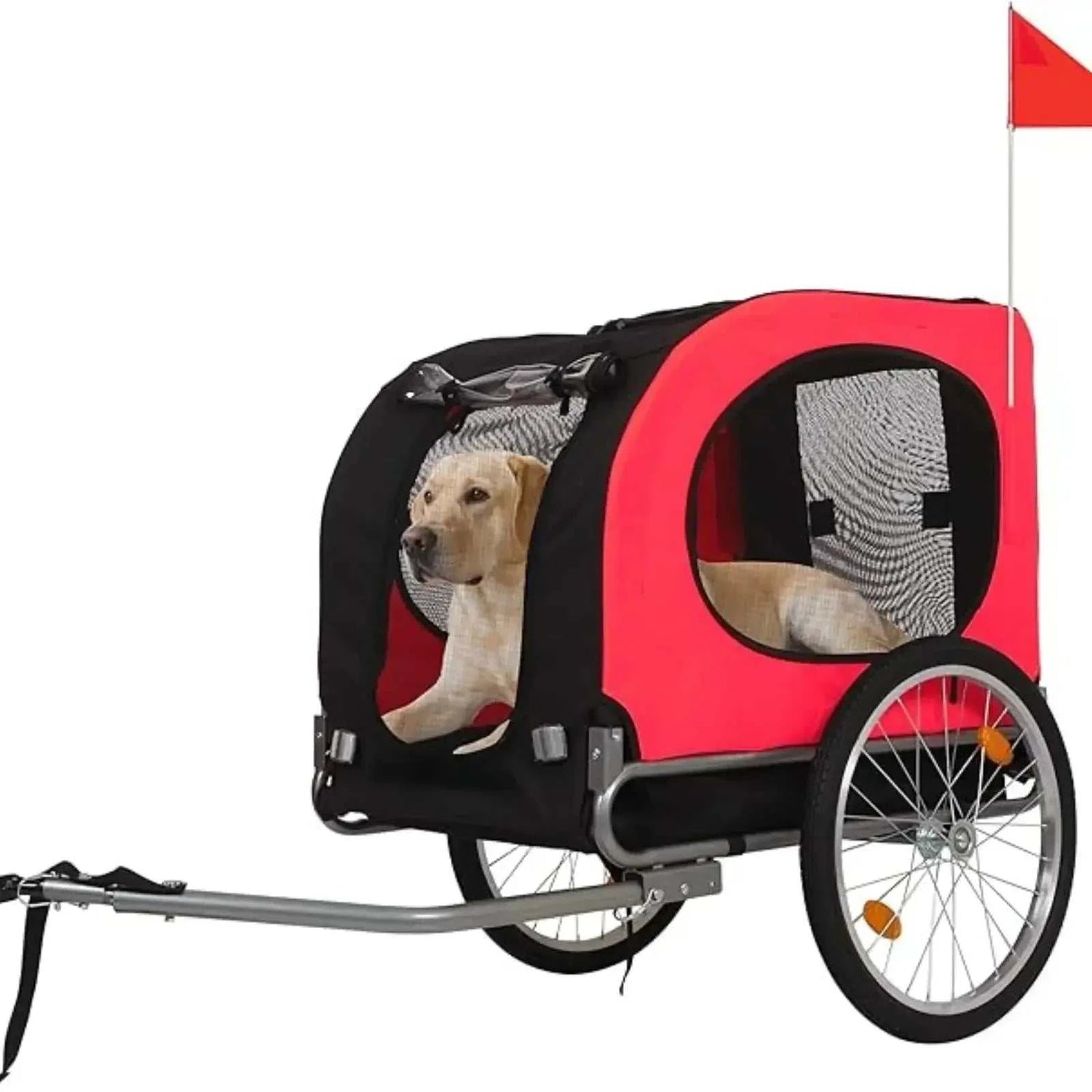 Remorque vélo chien convertible 3-en-1 avec pneus tout-terrain pour chiens jusqu&
